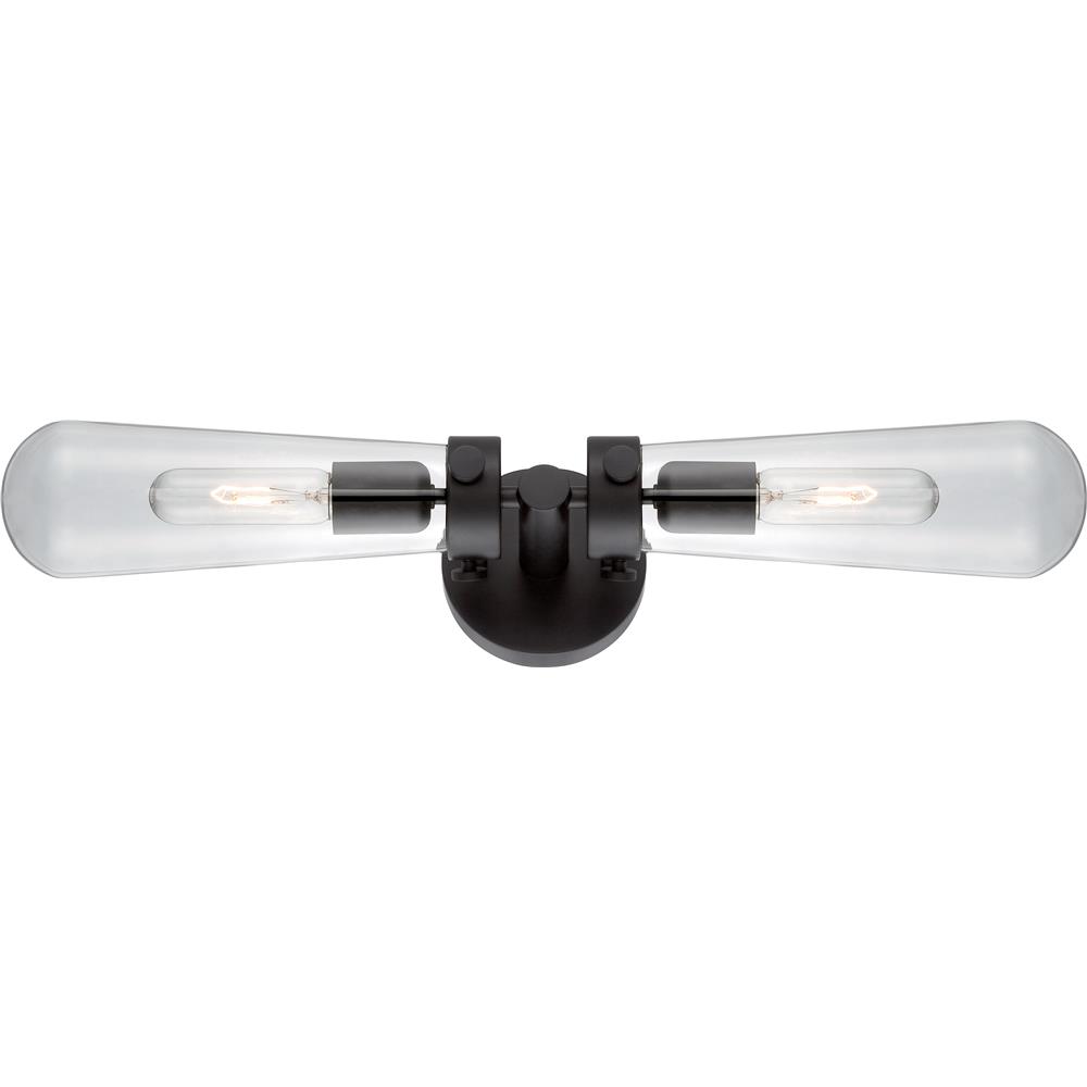 Nuvo Lighting 60/5363  Beaker - 2 Light Wall Sconce with Clear Glass - Vintage lamps Included in Aged Bronze Finish